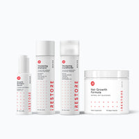 Image showing the REVIVE Max Growth Kit. Includes the Thickening Shampoo, Thickening Conditioner, Growth Activator Serum and the Hair Growth Formula.