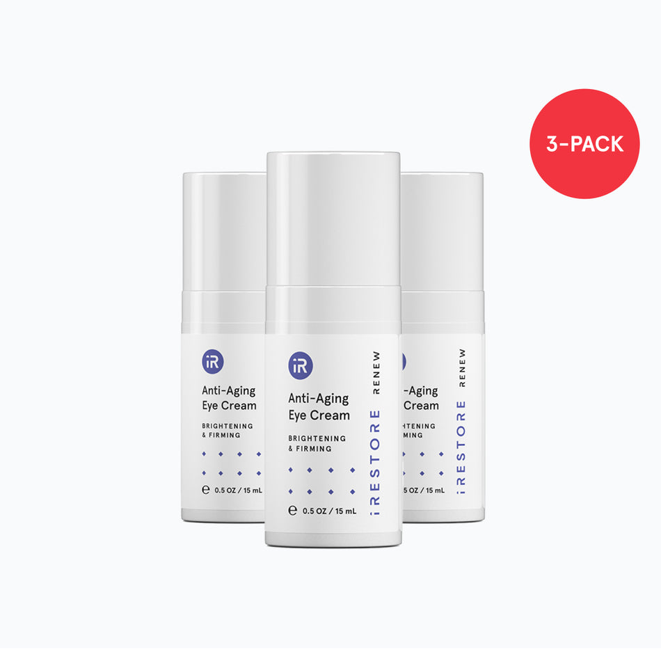 3 bottles of anti-aging eye cream beside each other