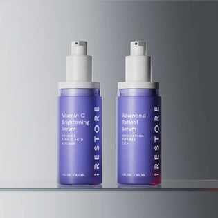 Vitamin C Serum beside Retinol Serum