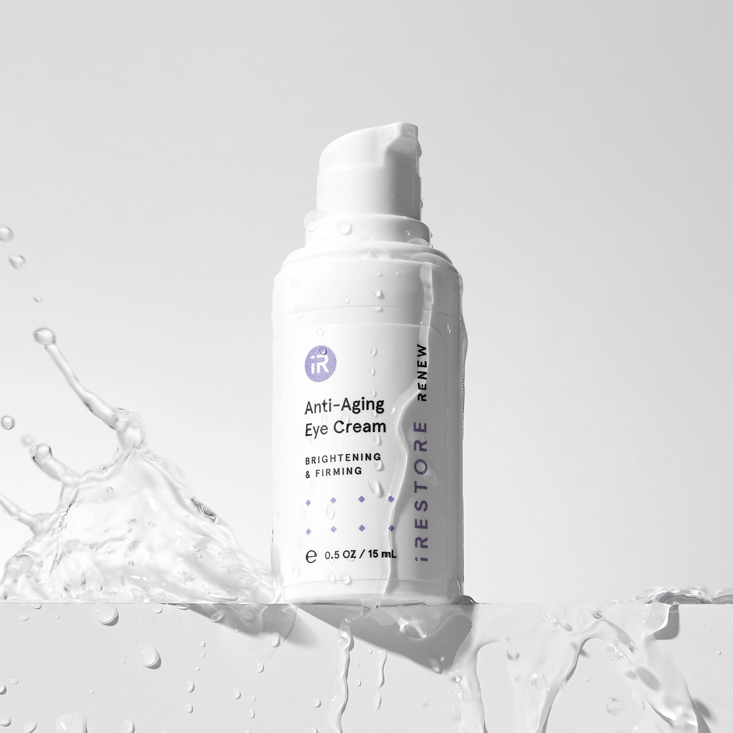 Anti-aging eye cream dripping with water