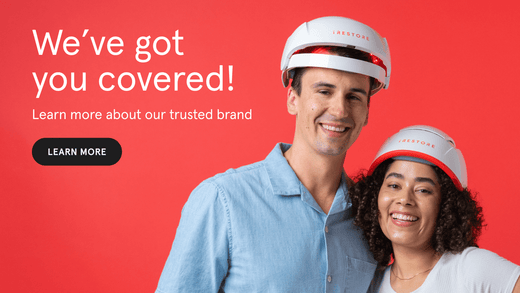 We've got you covered! Learn more about our trusted brand. Image Banner shows a man wearing the Essential Device and a woman wearing the Professional device.