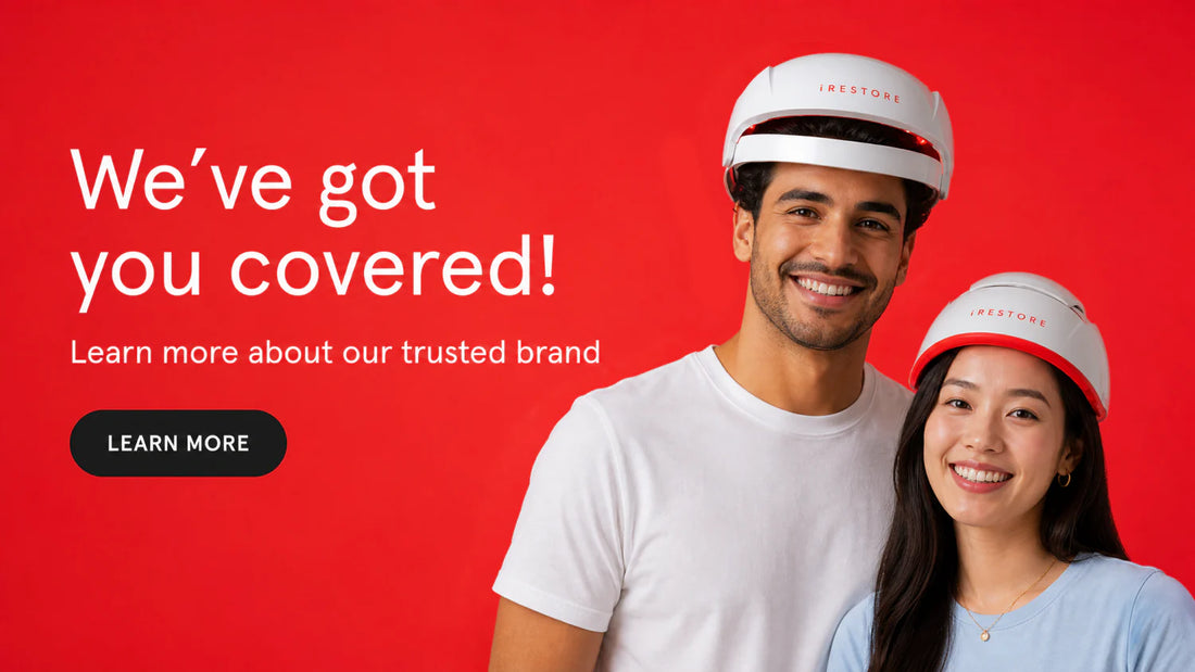 We've got you covered! Learn more about our trusted brand. Image Banner shows a man wearing the Essential Device and a woman wearing the Professional device.