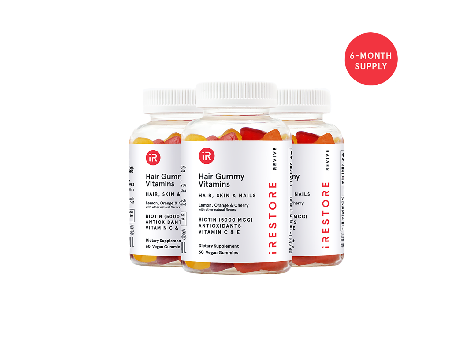 iRESTORE REVIVE Hair Gummy Vitamins Combat Hair Loss and Thinning