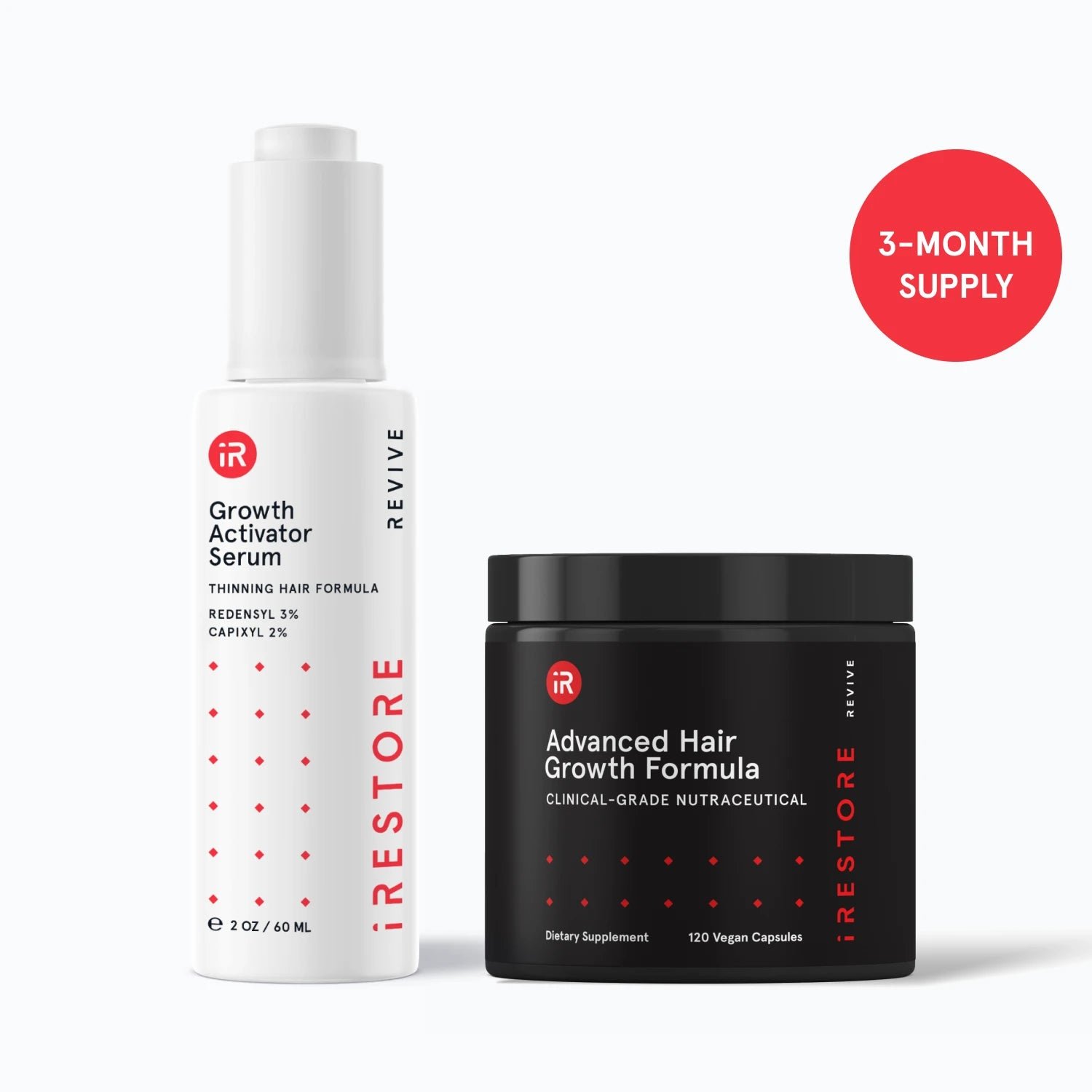 Image of the REVIVE+ Growth Accelerator Kit, showing the 3-month supply badge in the image.