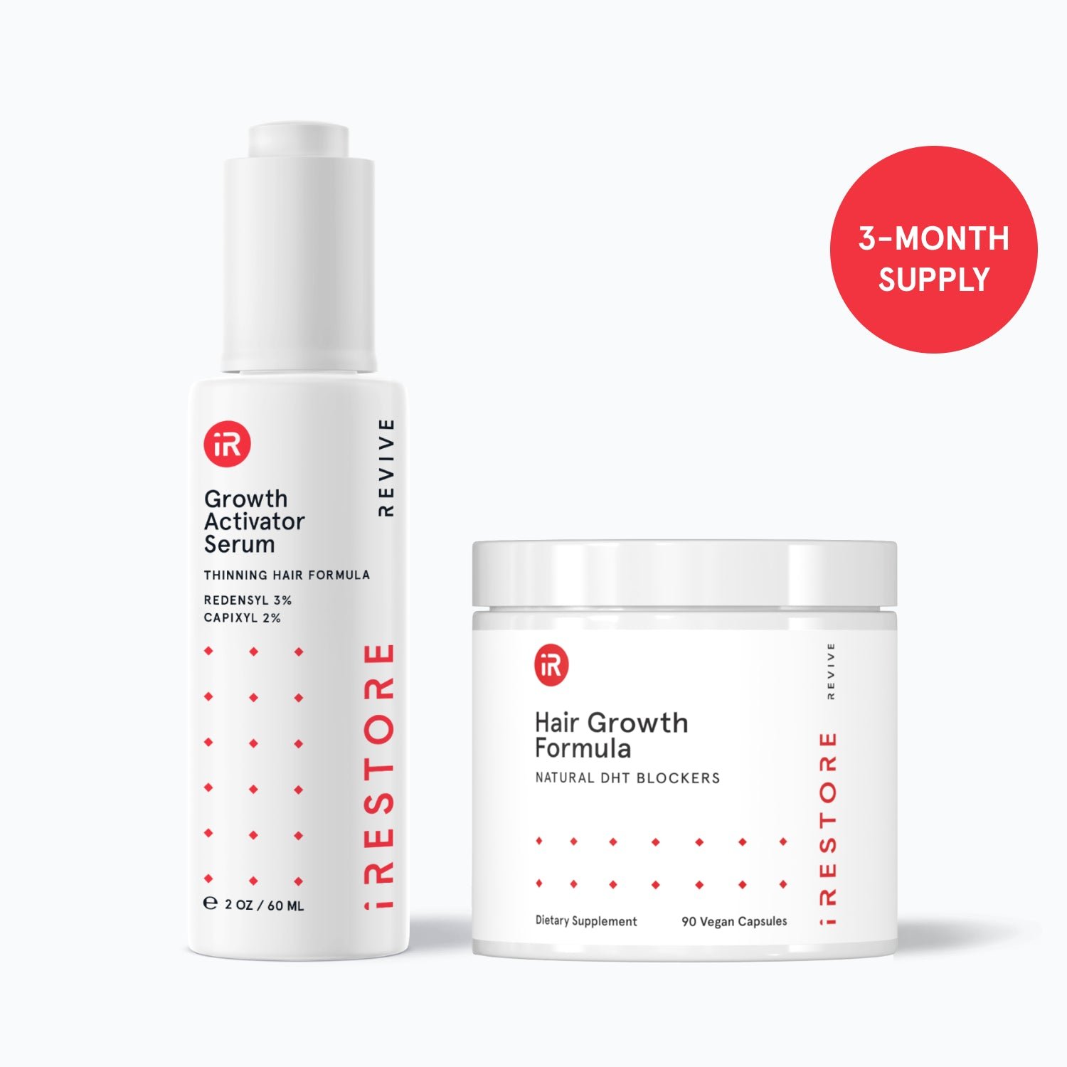 Image of the REVIVE Growth Accelerator Kit, showing the 3-month supply badge in the image.