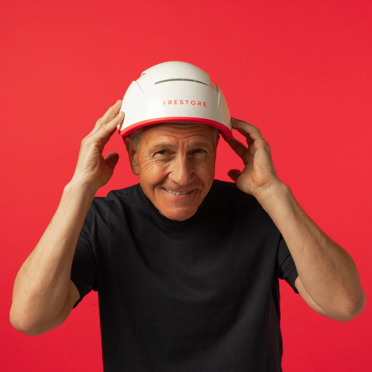 Image of a mature man wearing the Professional hair device.