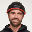 man wearing the Elite hair device.