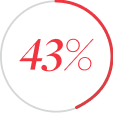 Icon for 43 percent