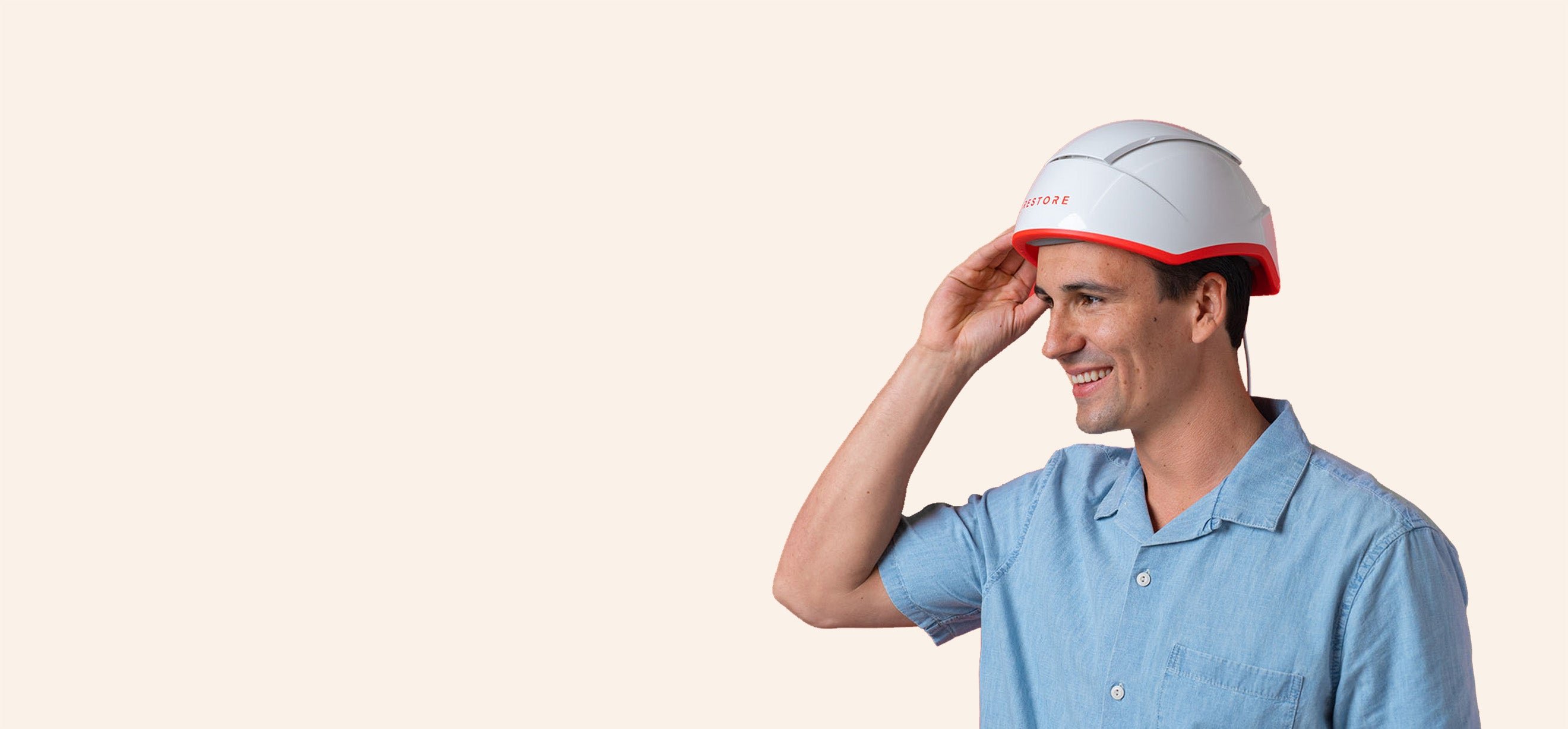 Image of a man wearing the Professional hair device.