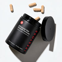 Advanced Hair Growth Formula opened against table