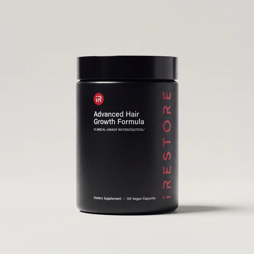 Advanced Hair Growth Formula against a clean grey background.