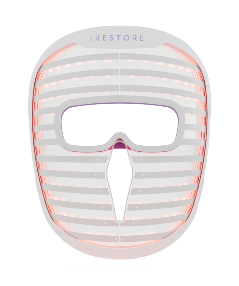 Front view of LED face mask with lights turned off