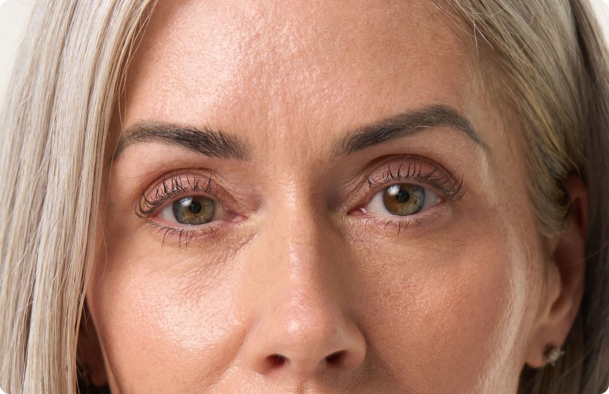 Close up shot of eyes of mature woman