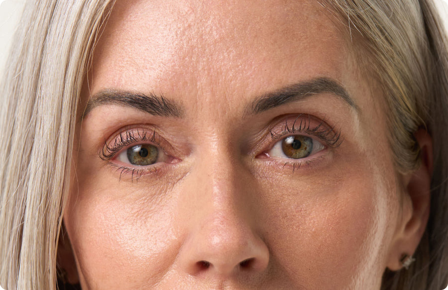Close up shot of eyes of mature woman