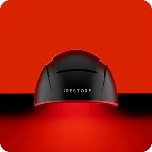 Black device with 'iRestore' branding on a red background