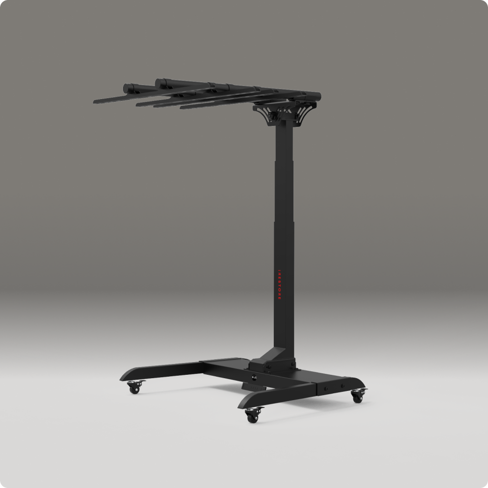 black motorized stand