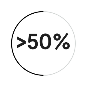 greater than 50 percent icon