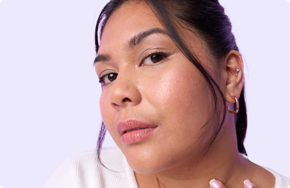 Close up shot of woman's face