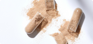 supplement capsule on a white background