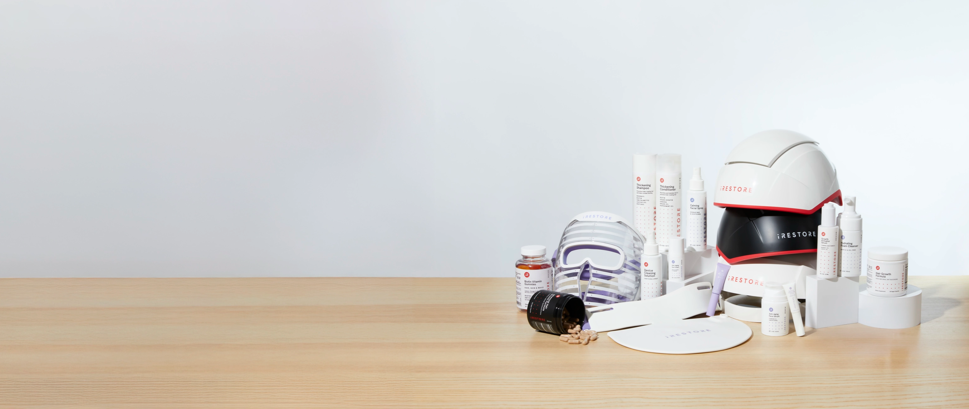 image of various irestore products placed on top of a table
