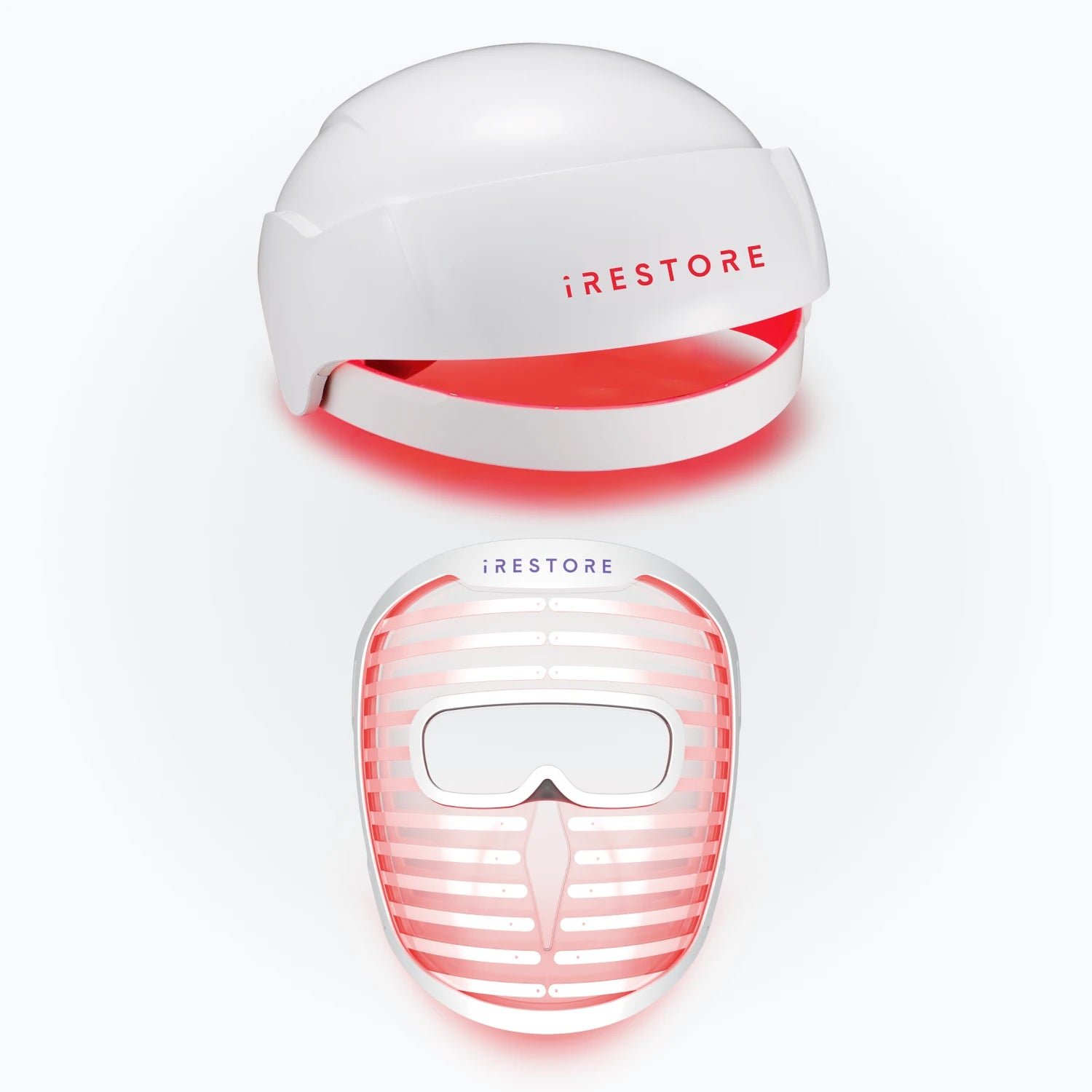 Image of the Essential hair device and Illumina Face Mask device.