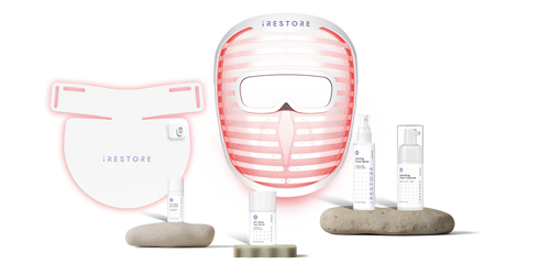 iRESTORE skincare products and devices in front view angle