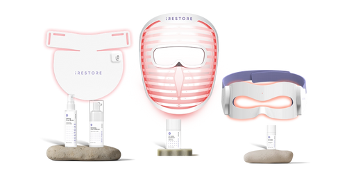 LED neck and chest mask, LED face mask, LED eye mask with skin consumables below