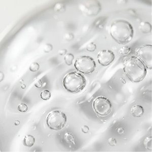 clear, glossy gel formula filled with small air bubbles.
