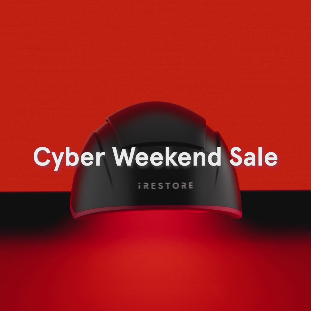 Cyber weekend, regrow hair naturally in 3 months, doctor-backed red light laser technology, try irestore with a 365-day trial