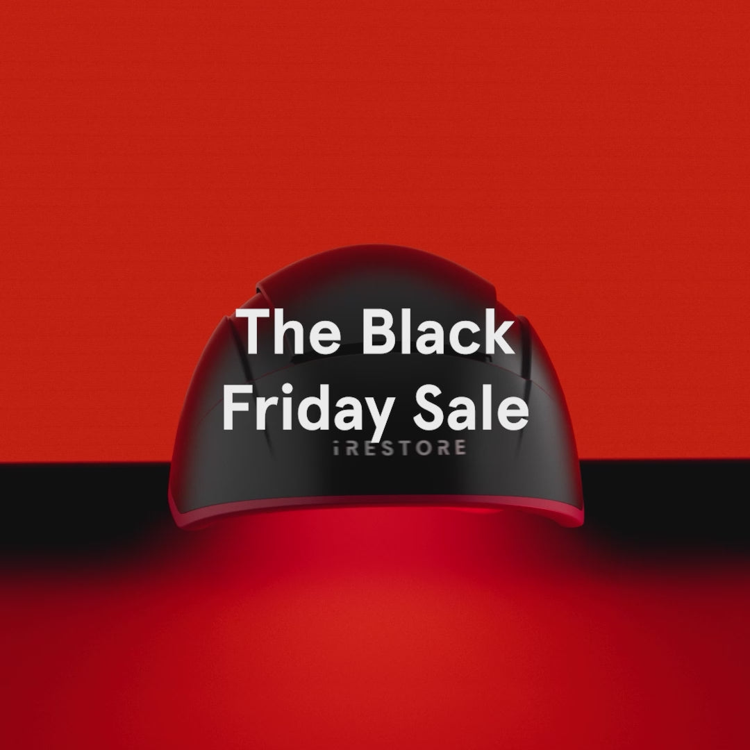 Black Friday Sale, regrow hair naturally in 3 months, doctor-backed red light laser technology, try irestore with a 365-day trial