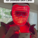 Woman sharing progress and experience using the iRESTORE face mask
