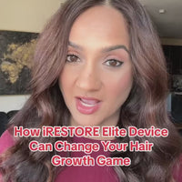 Woman showcasing how iRESTORE elite device can change your hair growth game