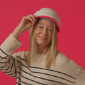 Short clip of a woman wearing the Professional hair device showing it in front and side view.