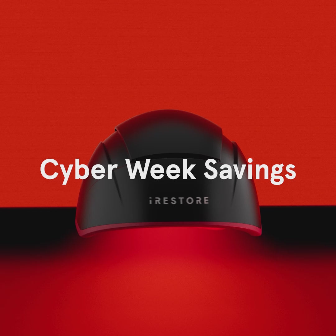 Cyber week savings, regrow hair naturally in 3 months, doctor-backed red light laser technology, try irestore with a 365-day trial