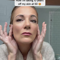 Woman talking about the advantage of using the iRESTORE LED face mask 