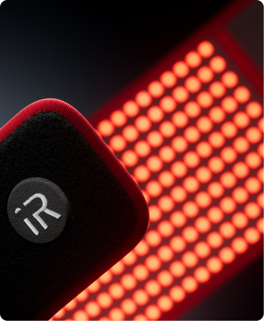 Sculpt LED Belt with red and near-infrared LEDs illuminated