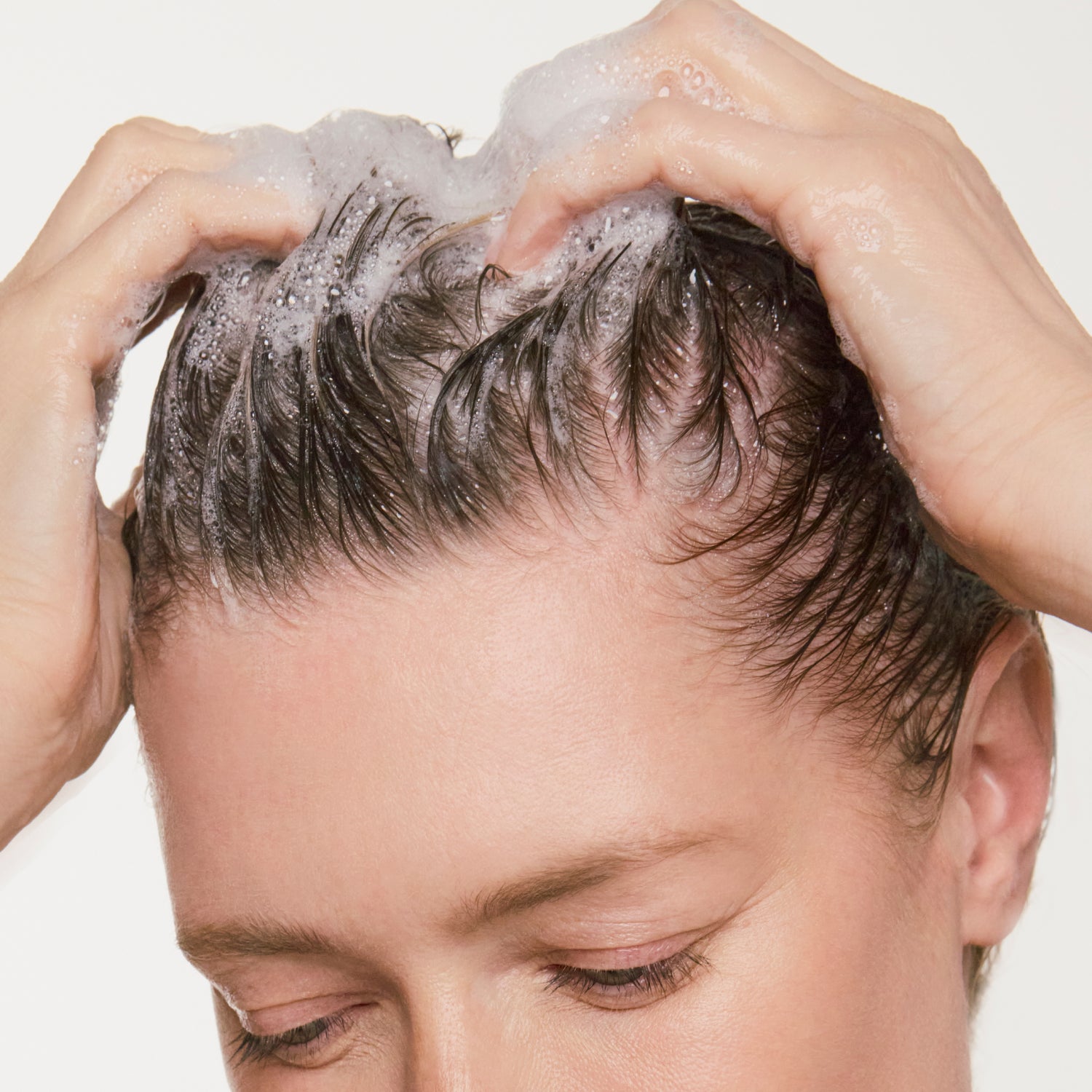 woman's hair with bubbles