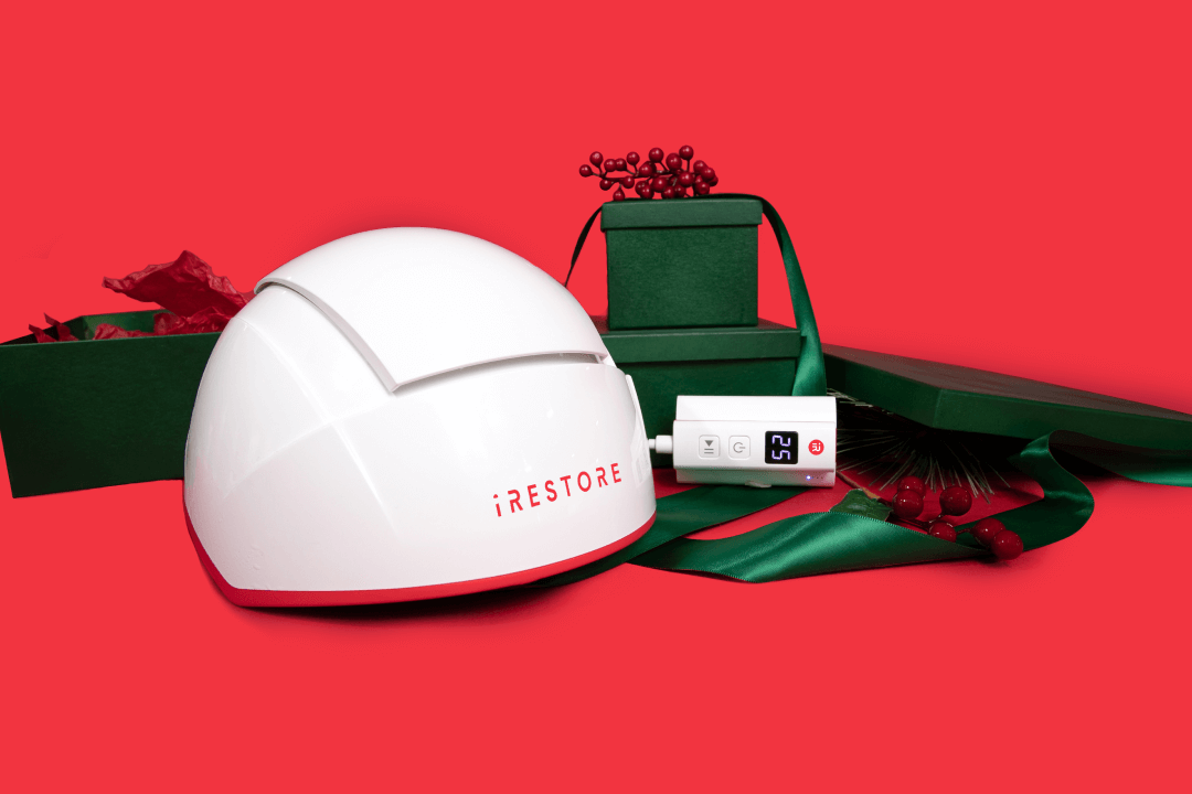 Image showing the Professional device with battery pack. Green ribbons and a gift box is in the background.