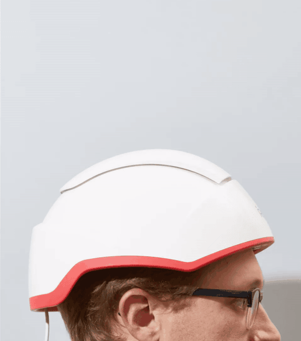 Close up short clip of a man wearing the Professional Device in side view angle.