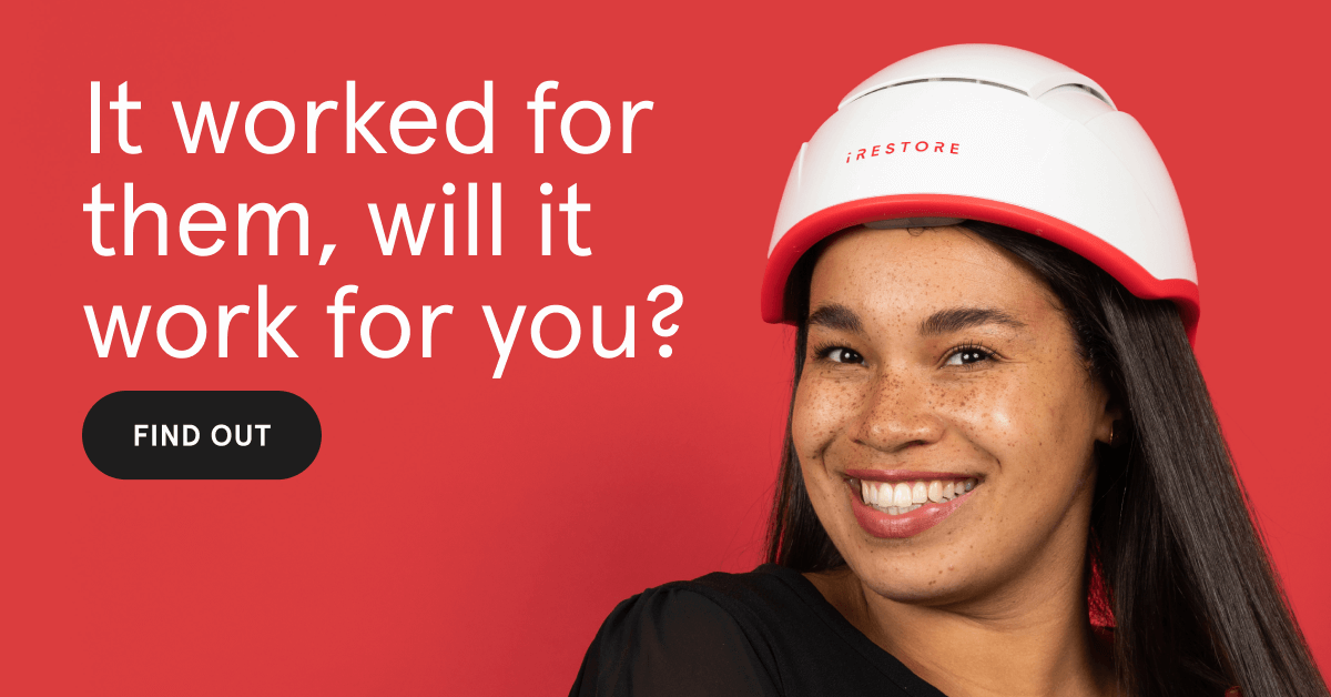 It worked for them, will it work for you? In the background is a woman wearing the Professional hair device.